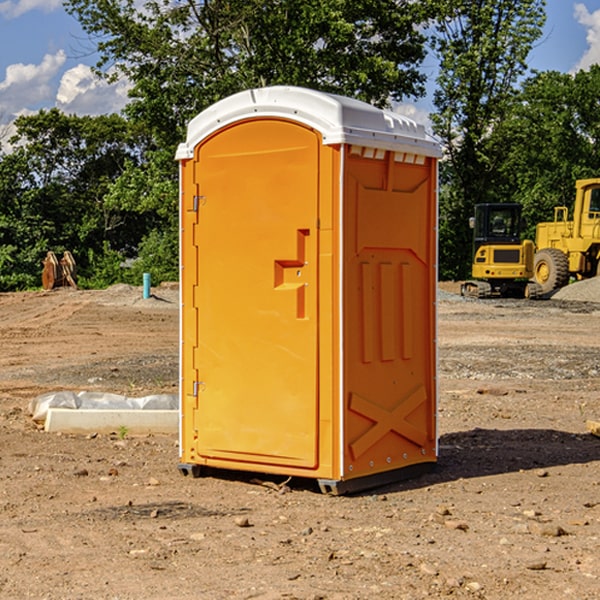 how often are the portable restrooms cleaned and serviced during a rental period in Orlinda